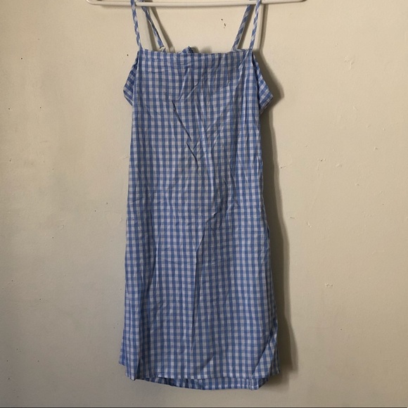 small blue plaid dress - Picture 3 of 4